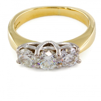 18ct gold Diamond 98pt 3 stone Ring size K½